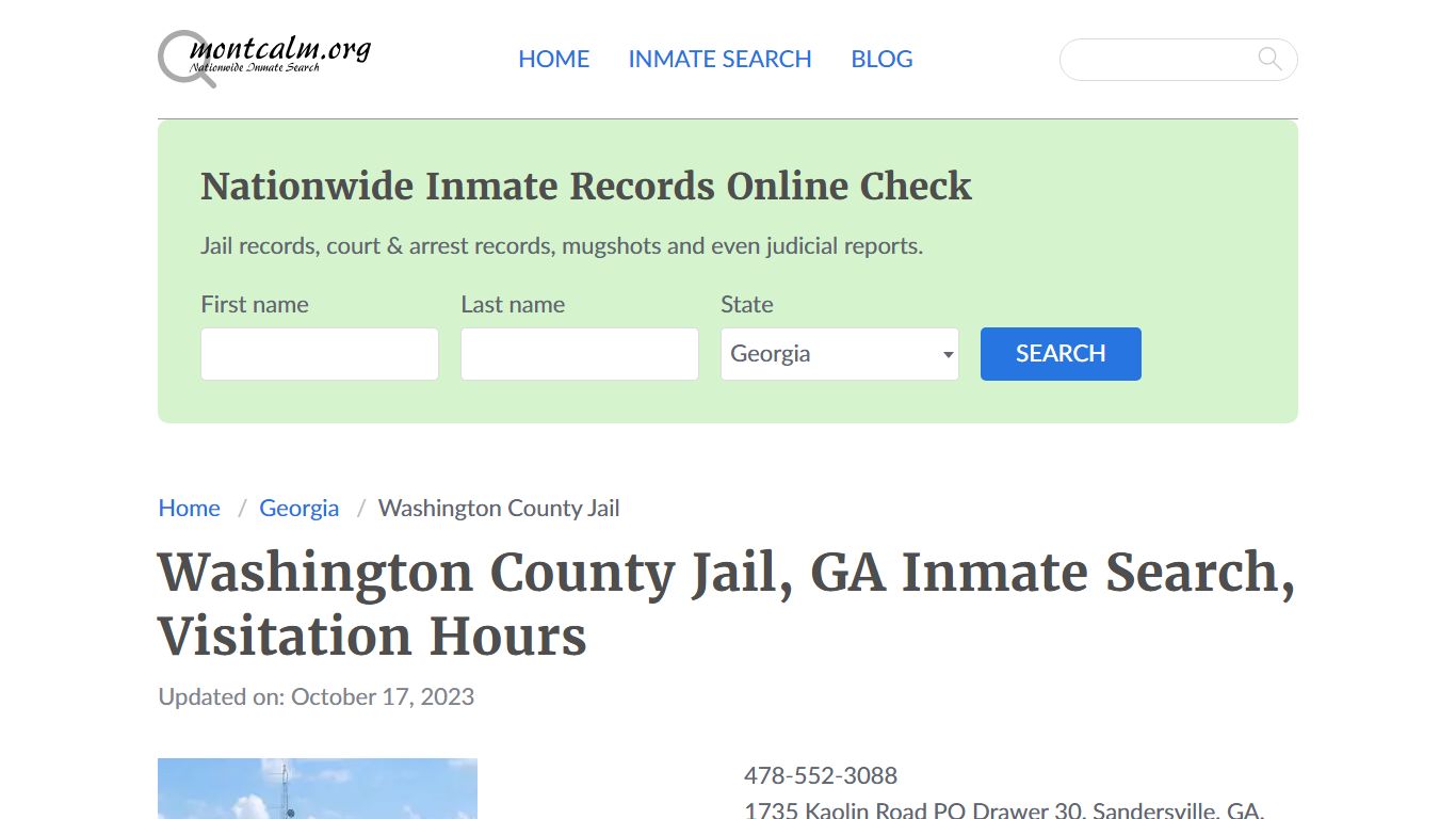 Washington County Jail, GA Inmate Search, Visitation Hours